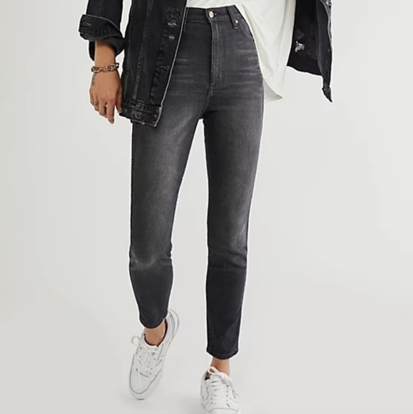 Free People Denim - Free People faded black skinny jeans
